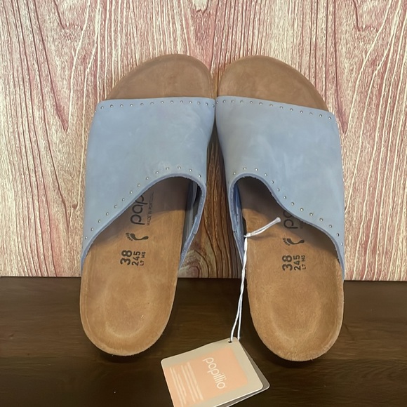 New Birkenstock Papillio Namica Rivets Nubuck Leather Wedge Sandals - Picture 8 of 11